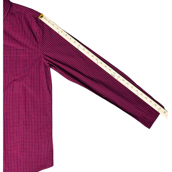 Rye by Hawker Rye Shirt Mens Long Sleeve‎ Button Down Check Large Tall Burgundy - Picture 4 of 8